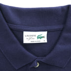 LACOSTE × J.Crew ポロシャツ M ネイビー ワンポイントロゴ 鹿の子 FA12471 ペルー製