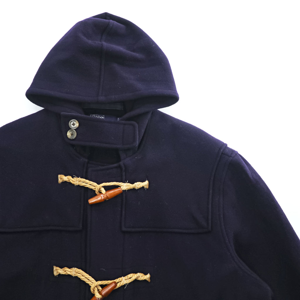 Polo Ralph Lauren 90年代 USA製 ヴィンテージ ダッフルコート L ネイビー メルトンウール チンストラップ