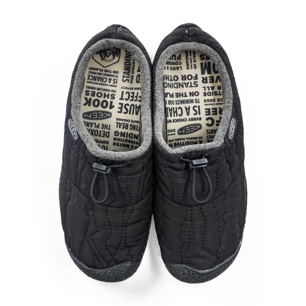 KEEN Slip-on Low-Cut Sneakers US9 Black Fleece Padded Drawstring HOWSER SLIDE 3 1025552