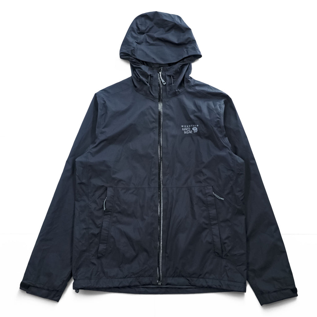 MOUNTAIN HARDWEAR マウンテンパーカー シェル レインジャケット M ブラック 防水 ドローコード 透湿 止水ジップ OM6489