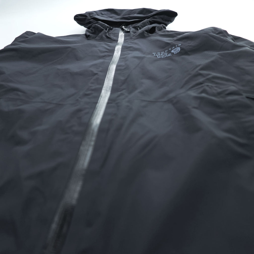 MOUNTAIN HARDWEAR マウンテンパーカー シェル レインジャケット M ブラック 防水 ドローコード 透湿 止水ジップ OM6489