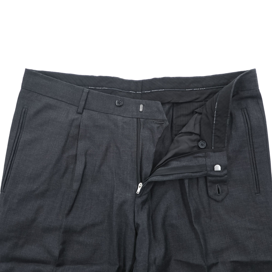 HUGO BOSS Slacks Pants L Gray Double Cuffs