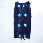 Leh バルーンパンツ イージー ワイド スラックス S ネイビー タイダイ X BAND WIDE SLACKS Romantic メタル バックル ベルト
