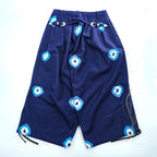 Leh バルーンパンツ イージー ワイド スラックス S ネイビー タイダイ X BAND WIDE SLACKS Romantic メタル バックル ベルト