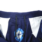 Leh バルーンパンツ イージー ワイド スラックス S ネイビー タイダイ X BAND WIDE SLACKS Romantic メタル バックル ベルト