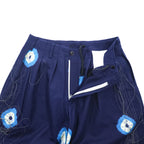 Leh バルーンパンツ イージー ワイド スラックス S ネイビー タイダイ X BAND WIDE SLACKS Romantic メタル バックル ベルト