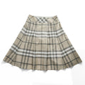BURBERRY 日本製 ノバチェック スカート M ベージュ タック プリーツ FXD60-056-40