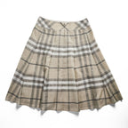 BURBERRY 日本製 ノバチェック スカート M ベージュ タック プリーツ FXD60-056-40