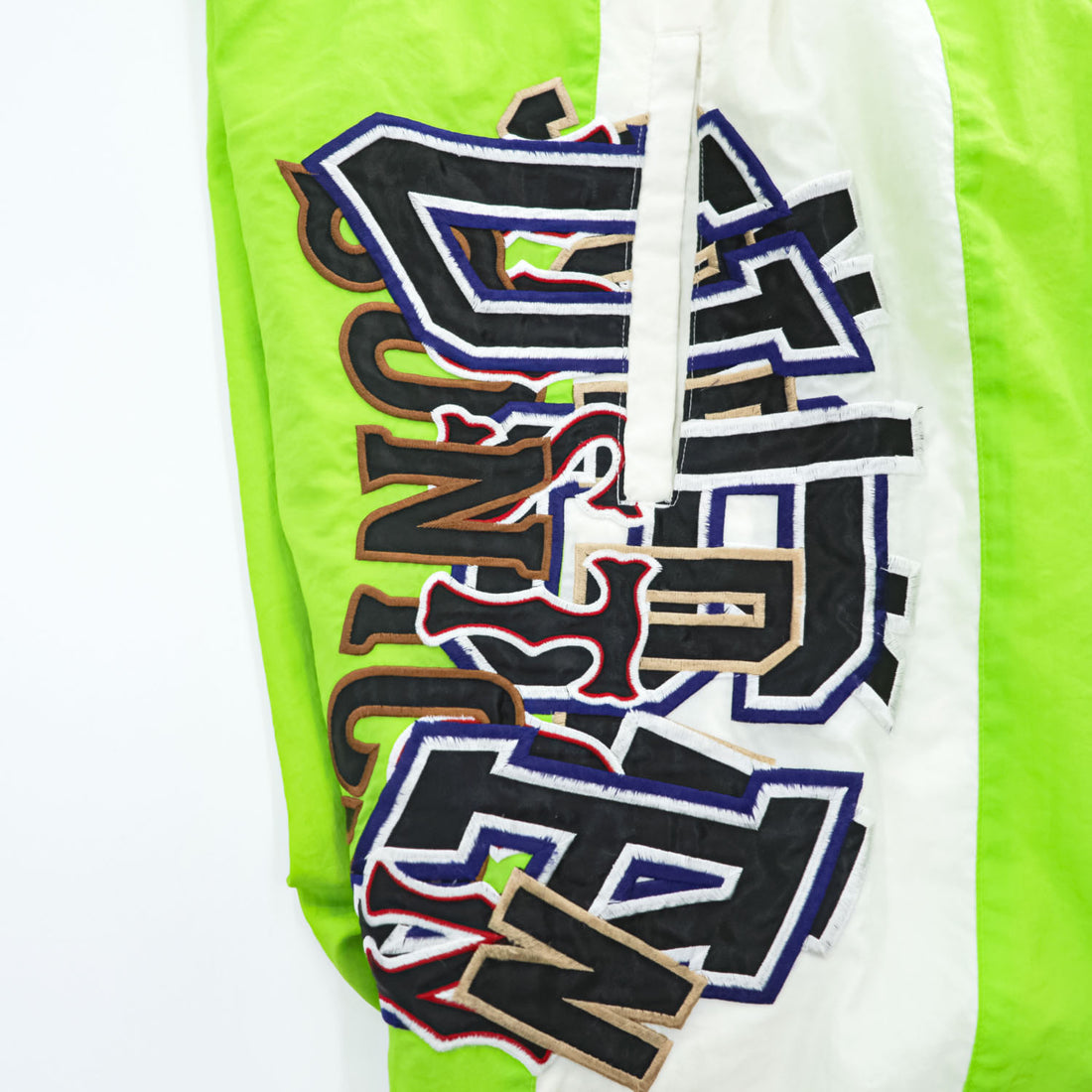 doublet 日本製 トラックパンツ ジョガーパンツ ナイロン ジャージ FREE グリーン CHAOS APPLIQUE TRACK PANT