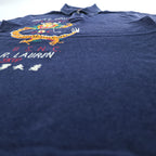 Polo Ralph Lauren 90年代 ヴィンテージ加工 鹿の子 ポロシャツ CUSTOM FIT インディゴ 刺繍 龍 漢字
