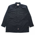 Dickies 574BK コットンツイル 長袖 ワークシャツ L ブラック USA企画