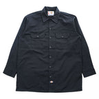 Dickies 574BK コットンツイル 長袖 ワークシャツ L ブラック USA企画