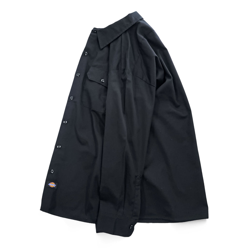 Dickies 574BK コットンツイル 長袖 ワークシャツ L ブラック USA企画