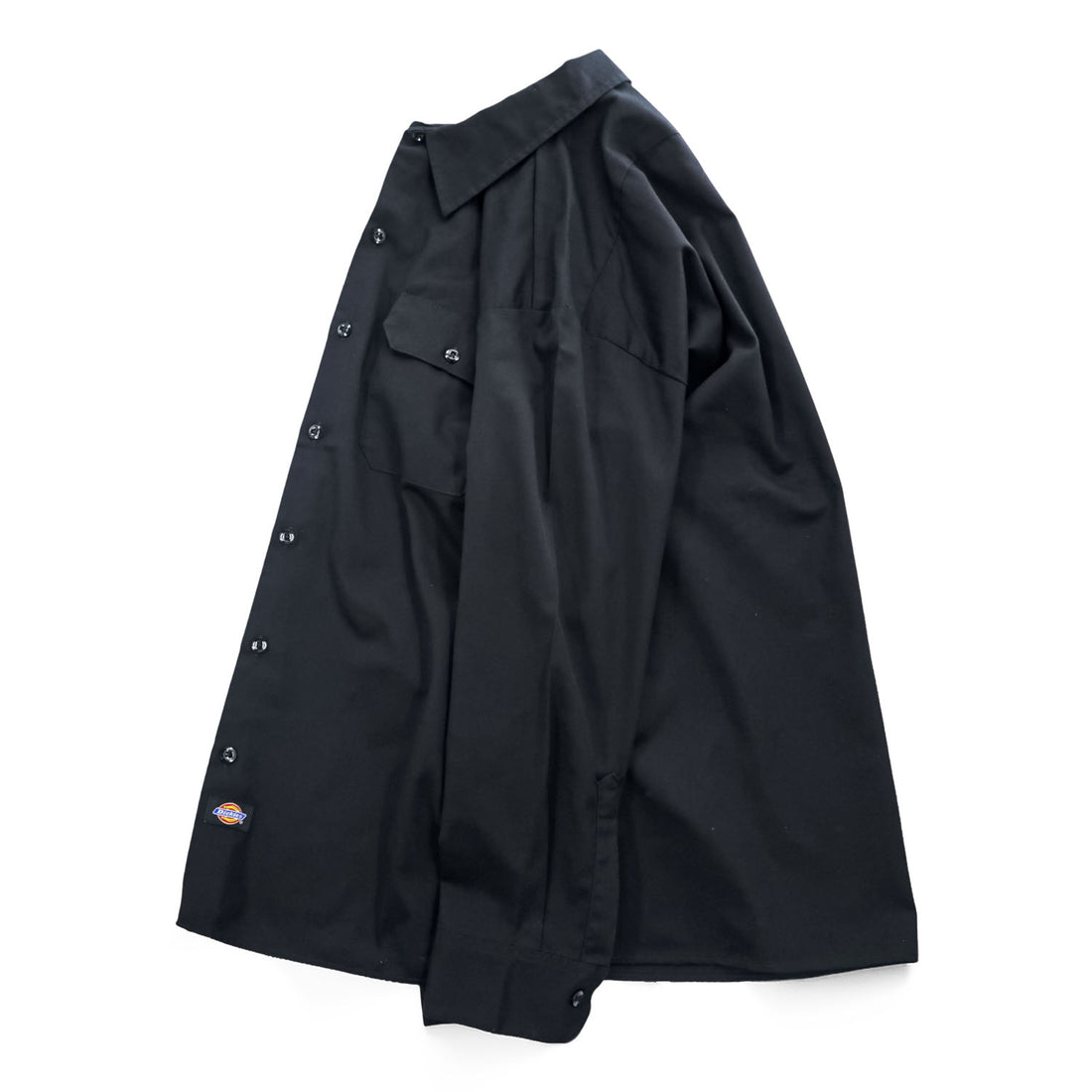 Dickies 574BK コットンツイル 長袖 ワークシャツ L ブラック USA企画