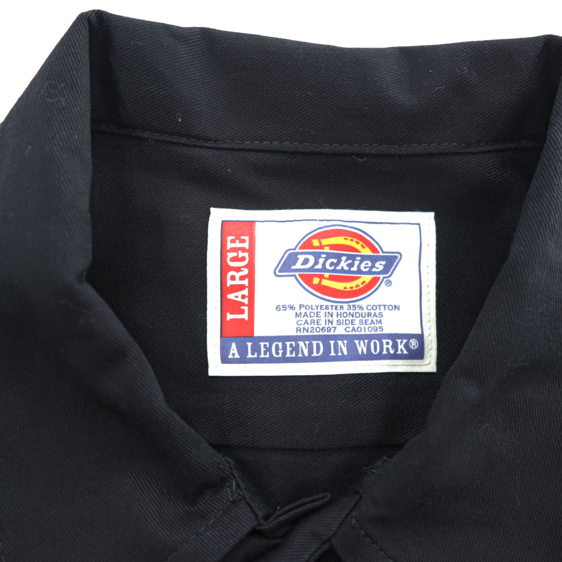 Dickies 574BK コットンツイル 長袖 ワークシャツ L ブラック USA企画