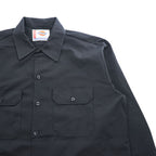 Dickies 574BK コットンツイル 長袖 ワークシャツ L ブラック USA企画