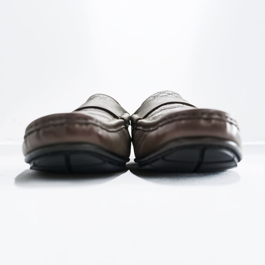 Gucci 466904 Micro Guccissima GG Embossed Leather Driving Loafers Brown Mens UK7 US8 Italy