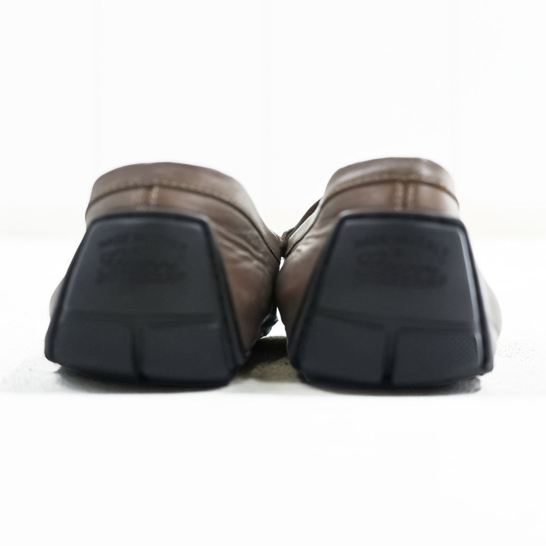 Gucci 466904 Micro Guccissima GG Embossed Leather Driving Loafers Brown Mens UK7 US8 Italy
