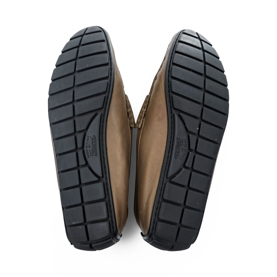 Gucci 466904 Micro Guccissima GG Embossed Leather Driving Loafers Brown Mens UK7 US8 Italy