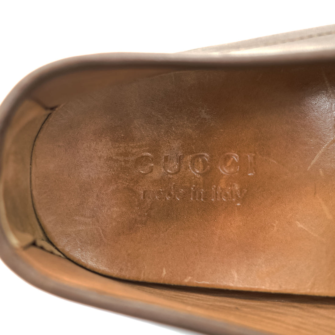Gucci 466904 Micro Guccissima GG Embossed Leather Driving Loafers Brown Mens UK7 US8 Italy