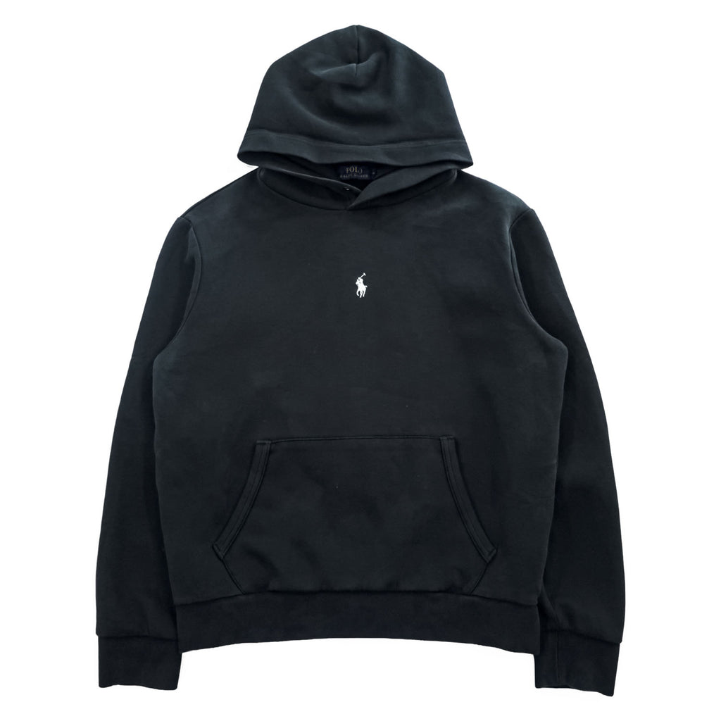 Polo Ralph Lauren Pullover Hoodie, Size M, Black, Small Pony Logo Embroidery, Center Logo