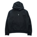 Polo Ralph Lauren Pullover Hoodie, Size M, Black, Small Pony Logo Embroidery, Center Logo