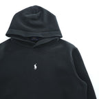Polo Ralph Lauren Pullover Hoodie, Size M, Black, Small Pony Logo Embroidery, Center Logo