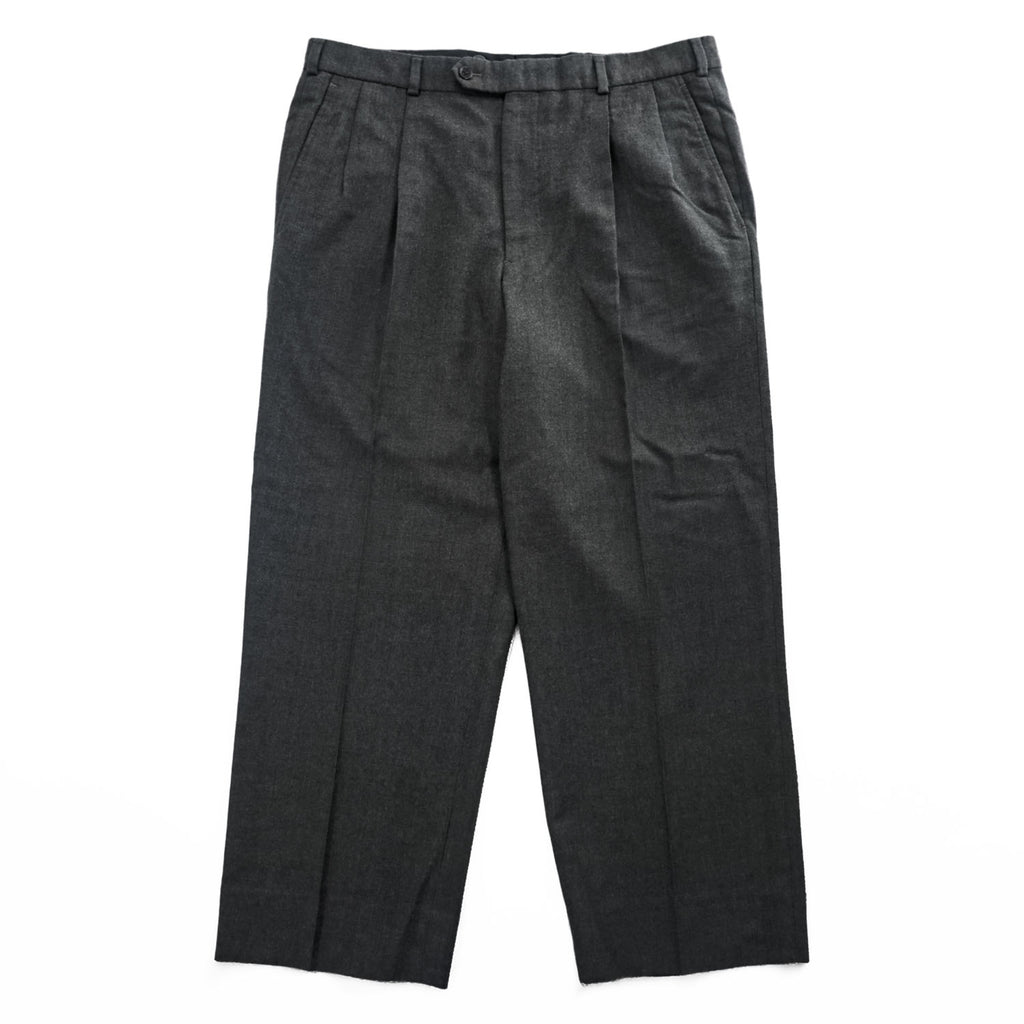 Brooks Brothers Established 1818 Wool Pleated Dress Trousers Charcoal Gray Wide Leg Suspender Buttons
