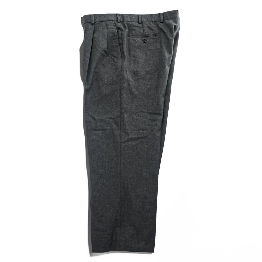 Brooks Brothers Established 1818 Wool Pleated Dress Trousers Charcoal Gray Wide Leg Suspender Buttons