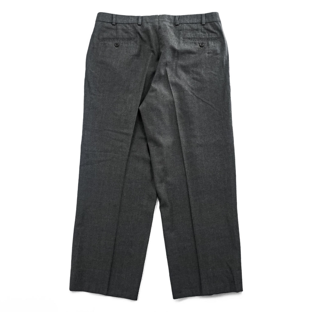 Brooks Brothers Established 1818 Wool Pleated Dress Trousers Charcoal Gray Wide Leg Suspender Buttons