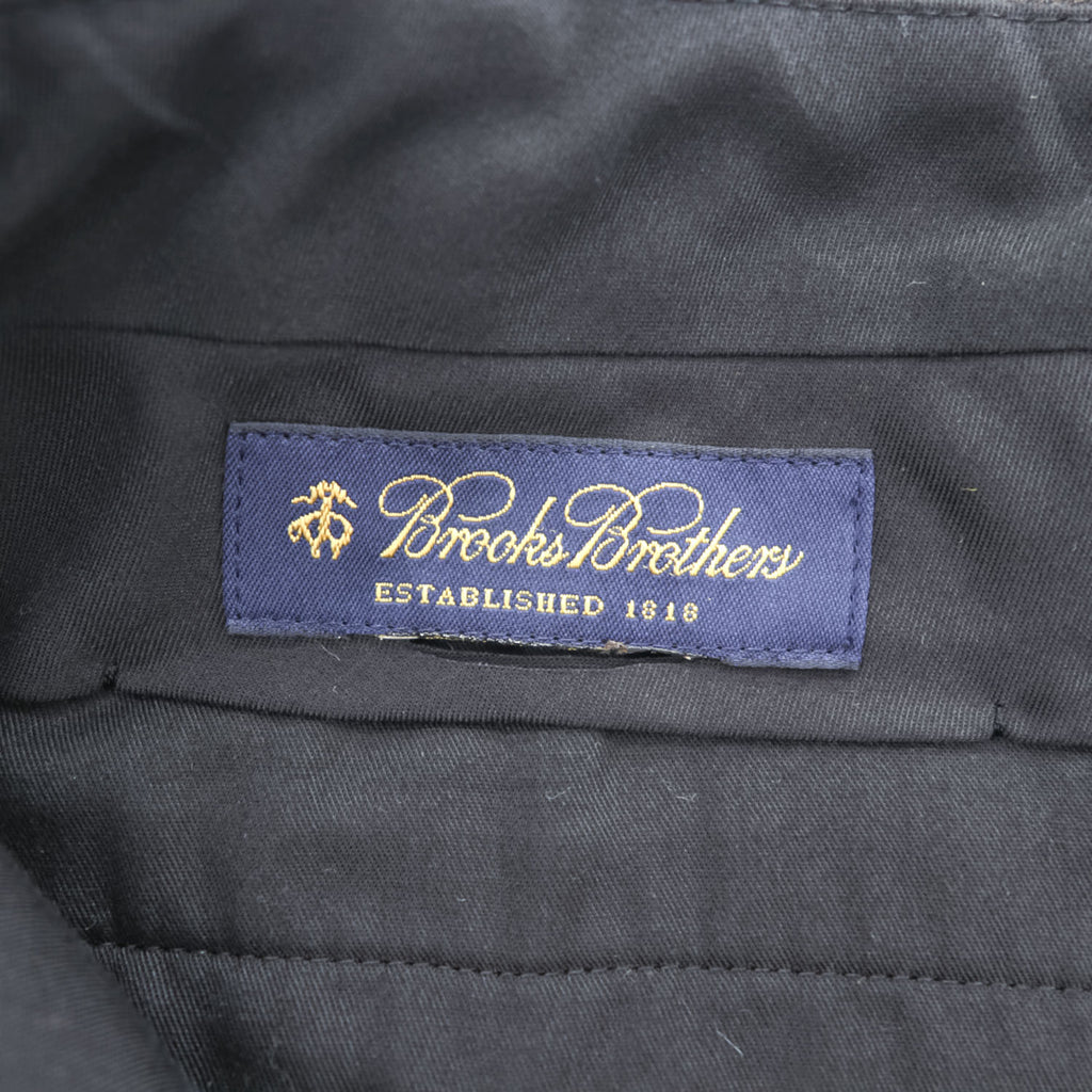 Brooks Brothers Established 1818 Wool Pleated Dress Trousers Charcoal Gray Wide Leg Suspender Buttons