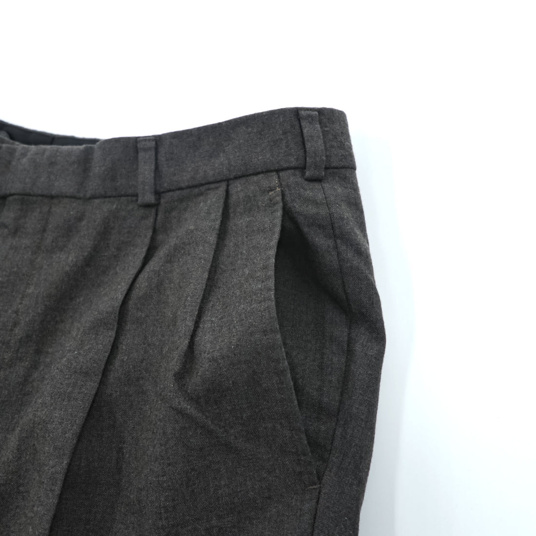 Brooks Brothers Established 1818 Wool Pleated Dress Trousers Charcoal Gray Wide Leg Suspender Buttons