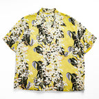 Sun Surf Ginger Lily Rayon Hawaiian Aloha Shirt Yellow Floral Open Collar Mens M 15-15.5 SS39221