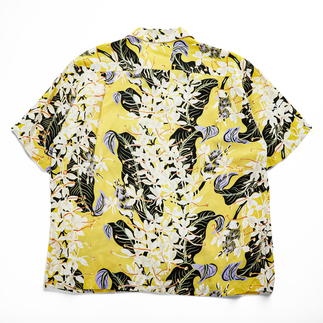 Sun Surf Ginger Lily Rayon Hawaiian Aloha Shirt Yellow Floral Open Collar Mens M 15-15.5 SS39221