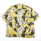 Sun Surf Ginger Lily Rayon Hawaiian Aloha Shirt Yellow Floral Open Collar Mens M 15-15.5 SS39221