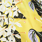 Sun Surf Ginger Lily Rayon Hawaiian Aloha Shirt Yellow Floral Open Collar Mens M 15-15.5 SS39221