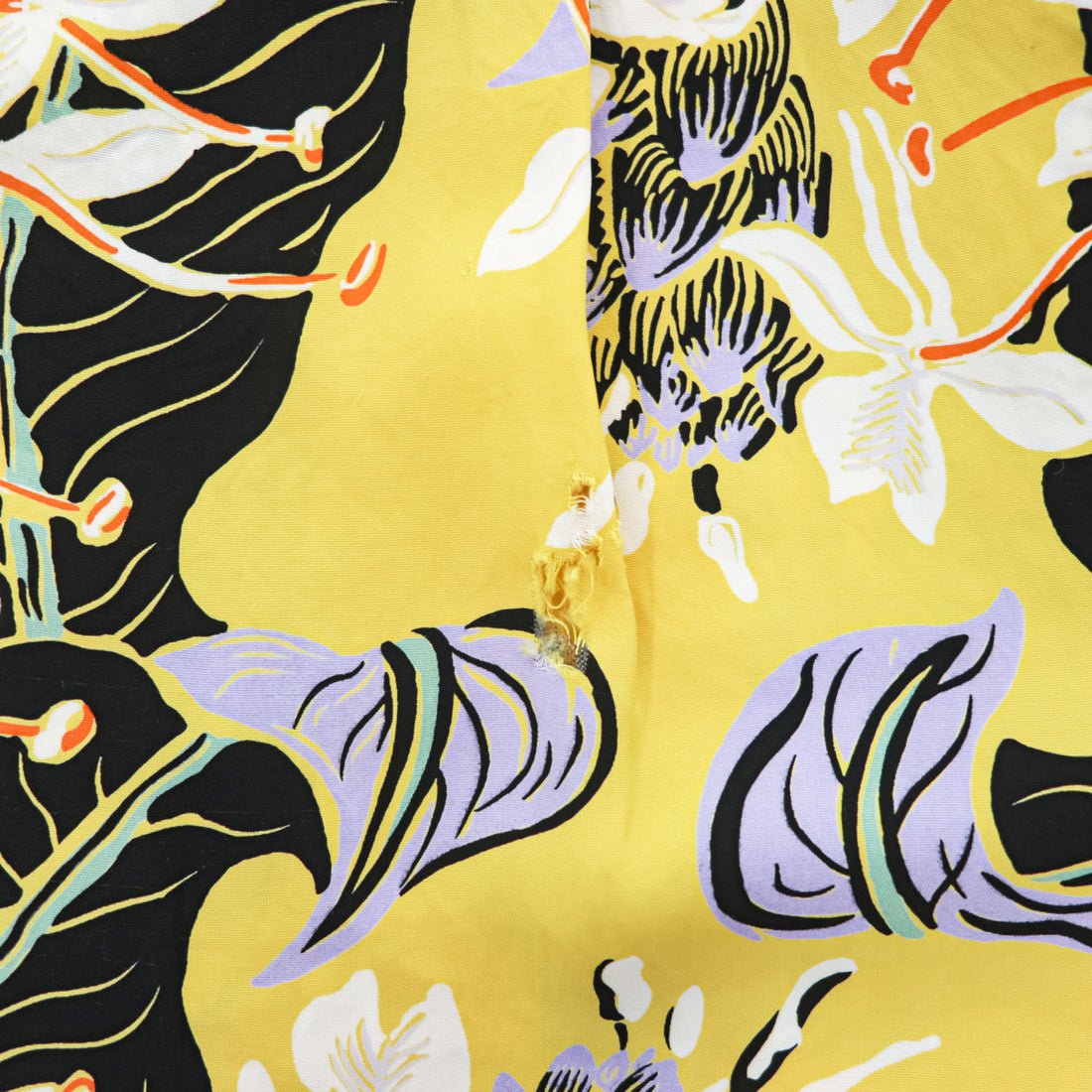 Sun Surf Ginger Lily Rayon Hawaiian Aloha Shirt Yellow Floral Open Collar Mens M 15-15.5 SS39221