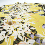 Sun Surf Ginger Lily Rayon Hawaiian Aloha Shirt Yellow Floral Open Collar Mens M 15-15.5 SS39221