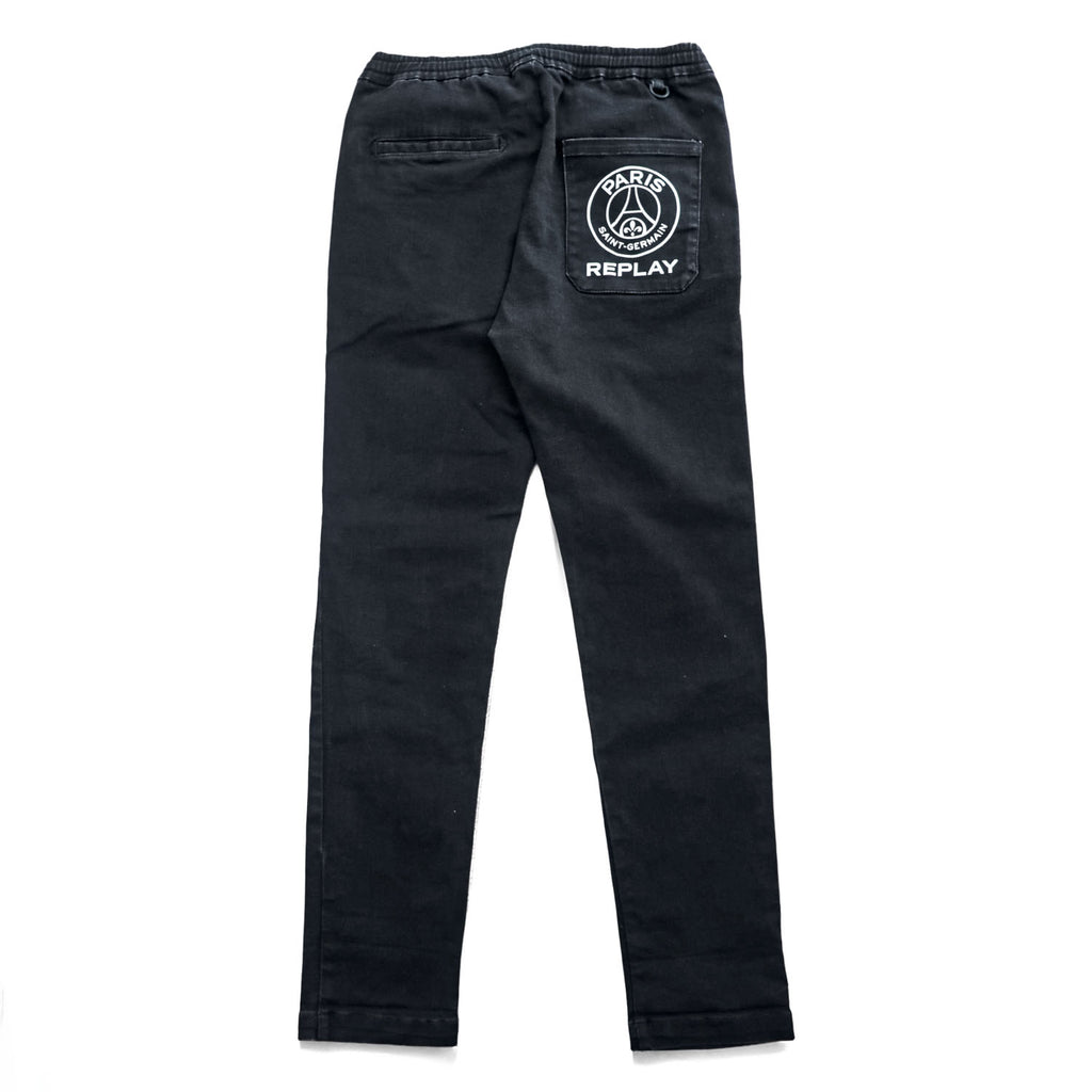 Replay x Paris Saint-Germain PSG Denim Track Pants Black Stretch Jogger Jeans W30 L30 Tunisia