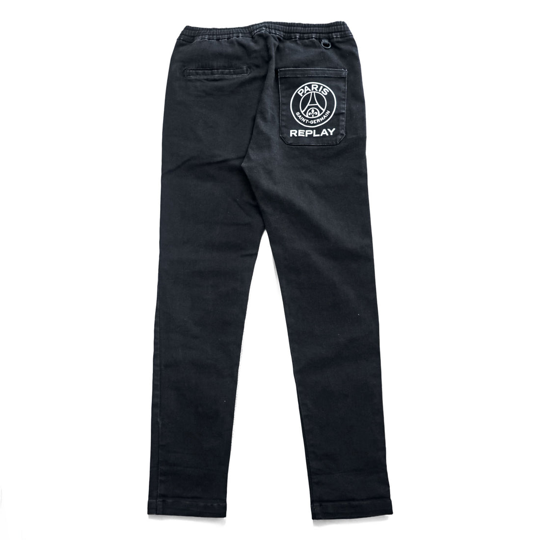 Replay x Paris Saint-Germain PSG Denim Track Pants Black Stretch Jogger Jeans W30 L30 Tunisia