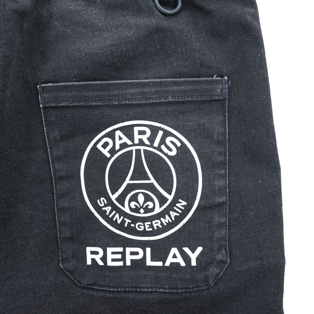 Replay x Paris Saint-Germain PSG Denim Track Pants Black Stretch Jogger Jeans W30 L30 Tunisia
