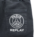 Replay x Paris Saint-Germain PSG Denim Track Pants Black Stretch Jogger Jeans W30 L30 Tunisia
