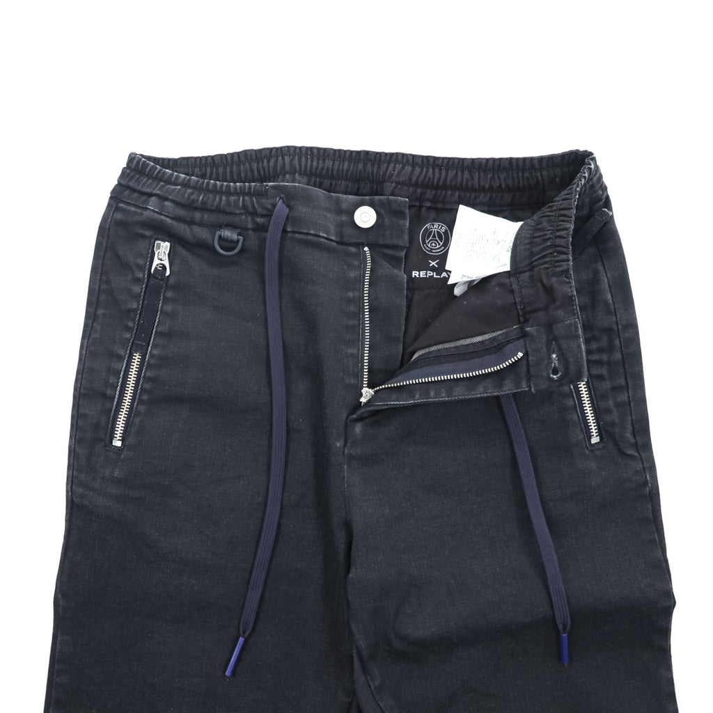 Replay x Paris Saint-Germain PSG Denim Track Pants Black Stretch Jogger Jeans W30 L30 Tunisia