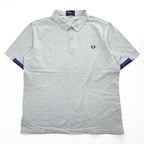 FRED PERRY 鹿の子 ポロシャツ XL グレー SLIM FIT ワンポイントロゴ M3210