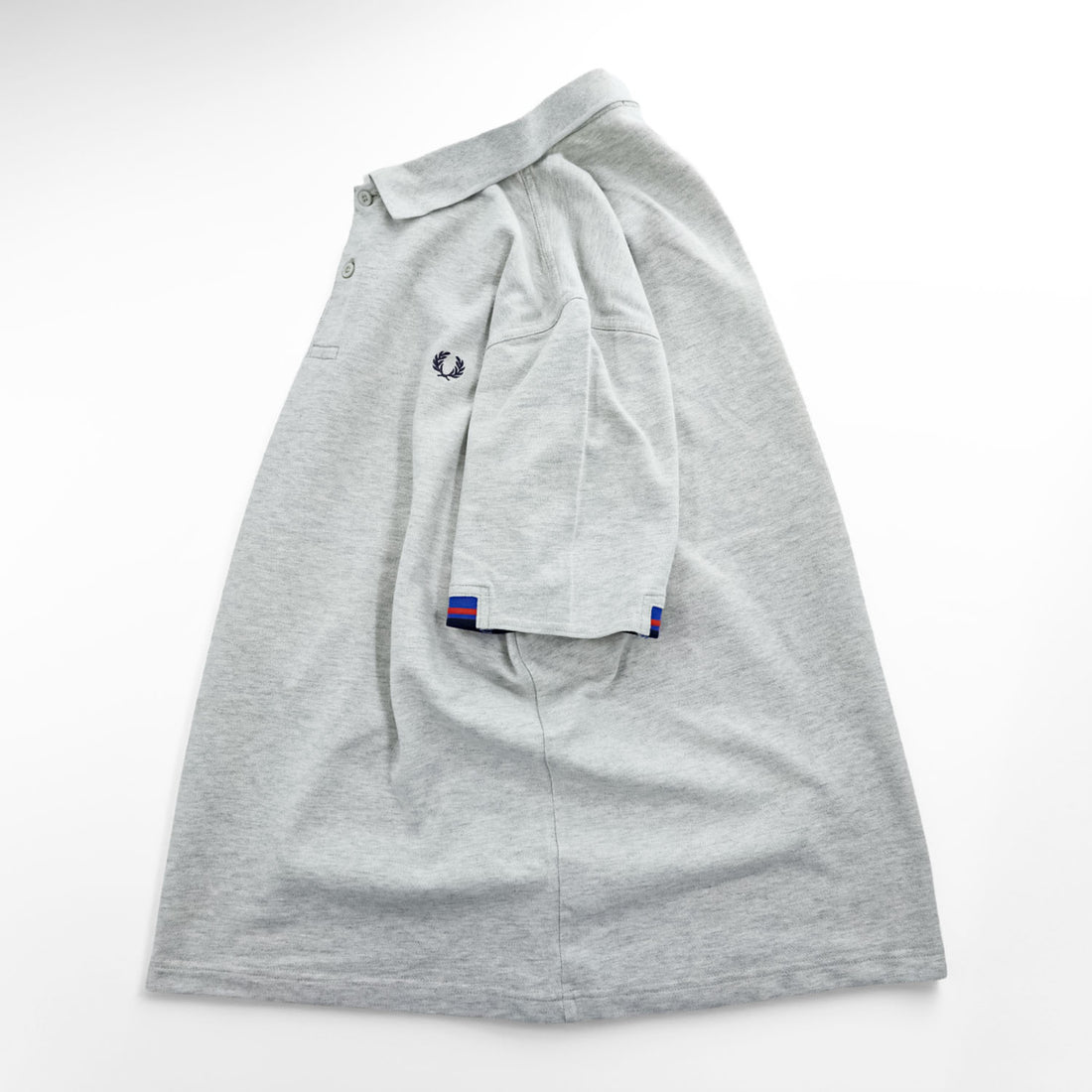 FRED PERRY 鹿の子 ポロシャツ XL グレー SLIM FIT ワンポイントロゴ M3210