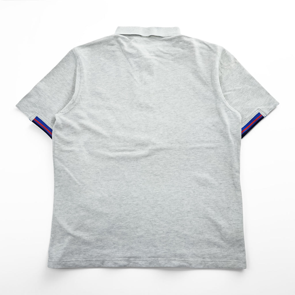 FRED PERRY 鹿の子 ポロシャツ XL グレー SLIM FIT ワンポイントロゴ M3210
