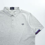 FRED PERRY 鹿の子 ポロシャツ XL グレー SLIM FIT ワンポイントロゴ M3210