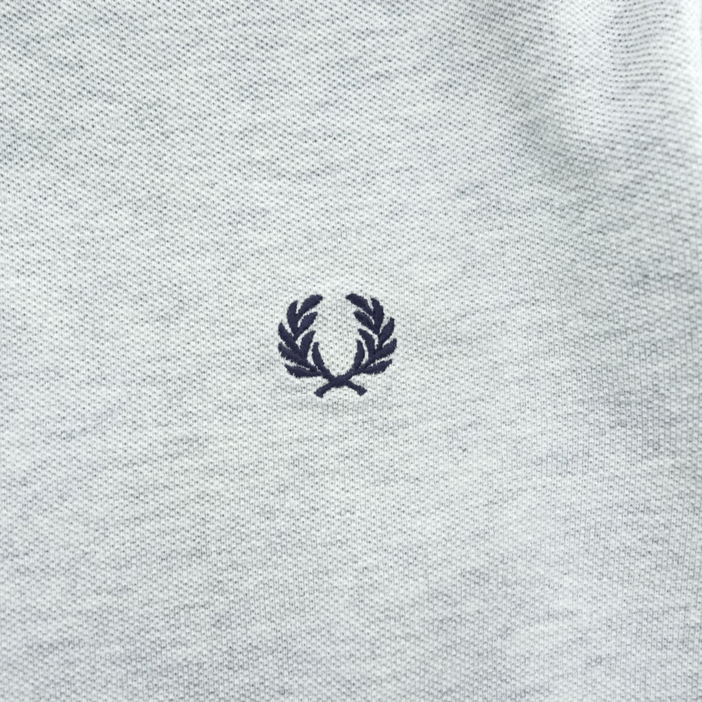 FRED PERRY 鹿の子 ポロシャツ XL グレー SLIM FIT ワンポイントロゴ M3210
