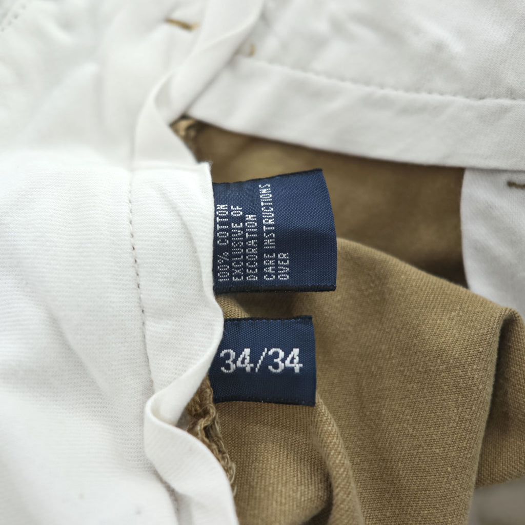 Polo Ralph Lauren Chino Pants, Size L, Beige, Wide Leg, Small Pony Logo Embroidery, PROSPECT PANT, Tapered.