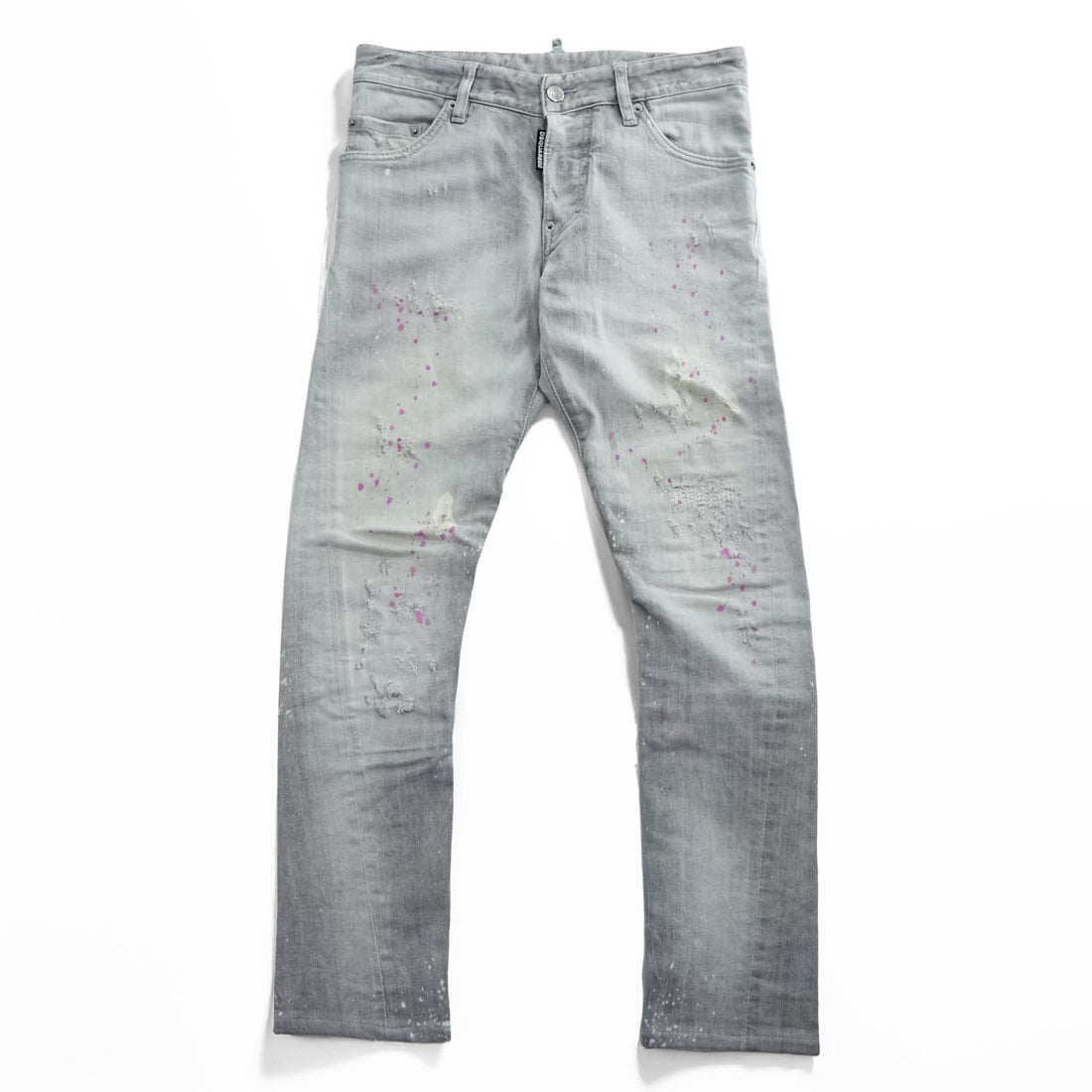 DSQUARED2 イタリア製 Sexy Twist Jean クラッシュ加工 デニムパンツ ジーンズ M グレー ストレッチ ペンキ ダメージリペア